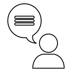 user silhouette with speech bubble