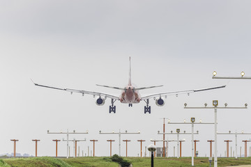 Fototapeta premium An airplane arrive