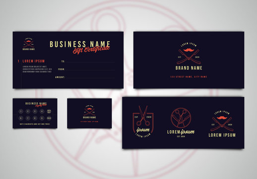 Dark Blue Logo and Print Collateral Set