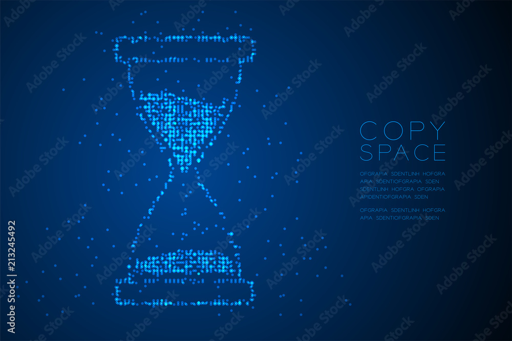 Aufkleber abstract geometric bokeh circle dot pixel pattern hourglass shape, digital reminder concept design b