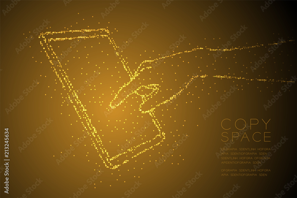 Aufkleber abstract geometric bokeh circle dot pixel pattern hand touch screen tablet shape, digital concept de