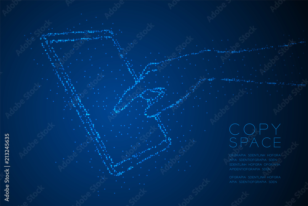 Aufkleber abstract geometric bokeh circle dot pixel pattern hand touch screen tablet shape, digital concept de