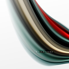 Fluid liquid mixing colors concept on light grey background, curve flow, trendy abstract layout template for business or technology presentation or web brochure cover, wallpaper