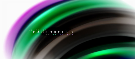 Fluid liquid mixing colors concept on light grey background, curve flow, trendy abstract layout template for business or technology presentation or web brochure cover, wallpaper