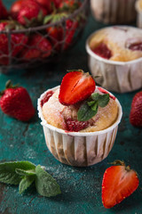 strawberry cupcakes with fresh berries