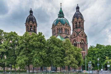 Munich, Germany June 09, 2018: St. Luke Church in Munich, Germany