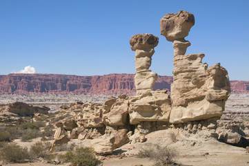 Formación El Submarino en el Parque provincial de Ischigualasto o Valle de la Luna, San Juan,...