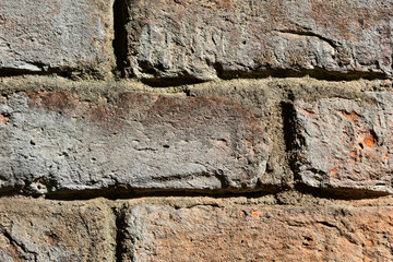 Detail of an old brick brickwork