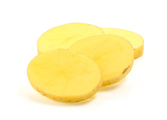 Potato slice isolated on white background