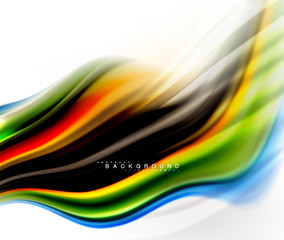 Fluid liquid mixing colors concept on light grey background, wave and swirl curve flow line, trendy abstract layout template for business presentation, app wallpaper banner, poster or wallpaper