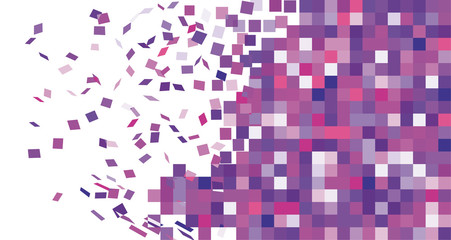 Break wall to tiles fly destruction, flat style