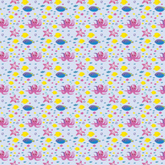 Sea life - seamless texture for background