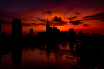 silhouette of a city