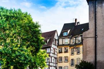 Street view of downtown in Colmar, Alsace, France