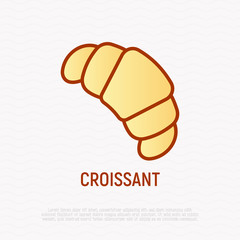 Croissant thin line icon. Modern vector illustration for bakery logo.