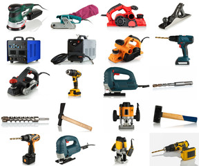 set of hand tools, power tools, welding equipment