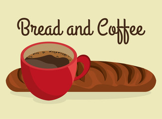 delicious french bread and coffee label
