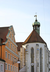 Church of St. Oswald in Regensburg. Bavaria. Germany