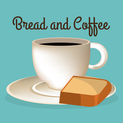 delicious halved bread and coffee label