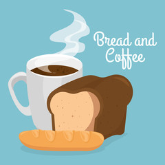 delicious halved bread and coffee label