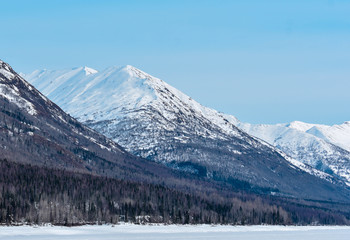 Fototapeta na wymiar Winter Mountains in Alaska
