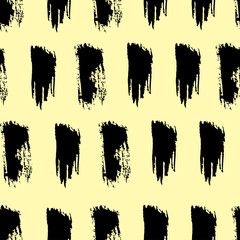 Seamless pattern with yellow brush stroke on pink background