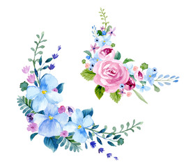 Obraz na płótnie Canvas Set of the floral arrangements