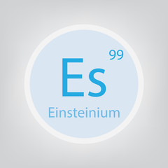 Einsteinium Es chemical element icon- vector illustration