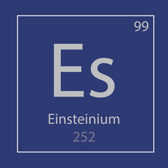 Einsteinium Es chemical element icon- vector illustration