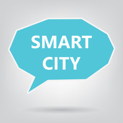 smart city written on speech bubble- vector illustration