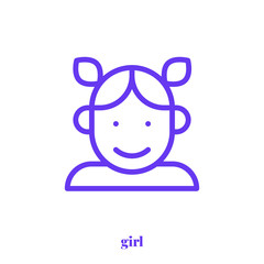 Girl icon vector. Modern, simple flat vector illustration for web site or mobile app