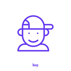 Boy icon vector. Modern, simple flat vector illustration for web site or mobile app