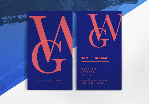 Business Card Layout with Large Initials