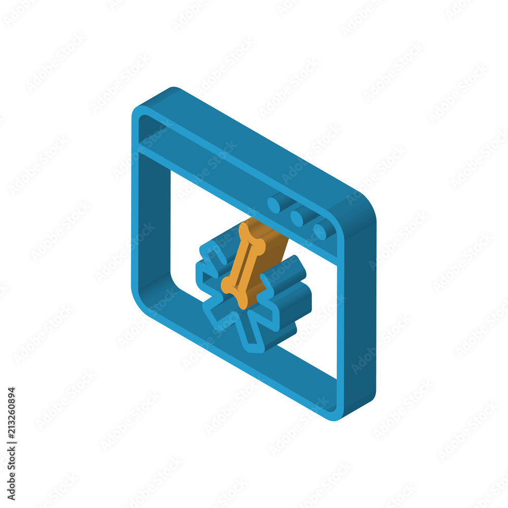 Poster browser isometric right top view 3d icon