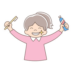 白い歯_上半身_小学生女子