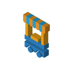 Food cart isometric right top view 3D icon