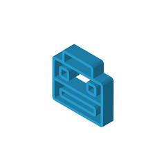 Briefcase isometric right top view 3D icon