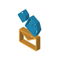 Obraz premium Email isometric right top view 3D icon