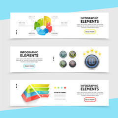 Realistic Infographic Horizontal Banners
