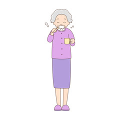 歯磨き_全身_おばあちゃん