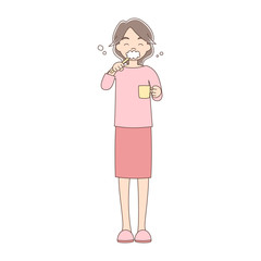 歯磨き_全身_お母さん