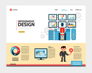 Flat Infographic Design Landing Page Concept