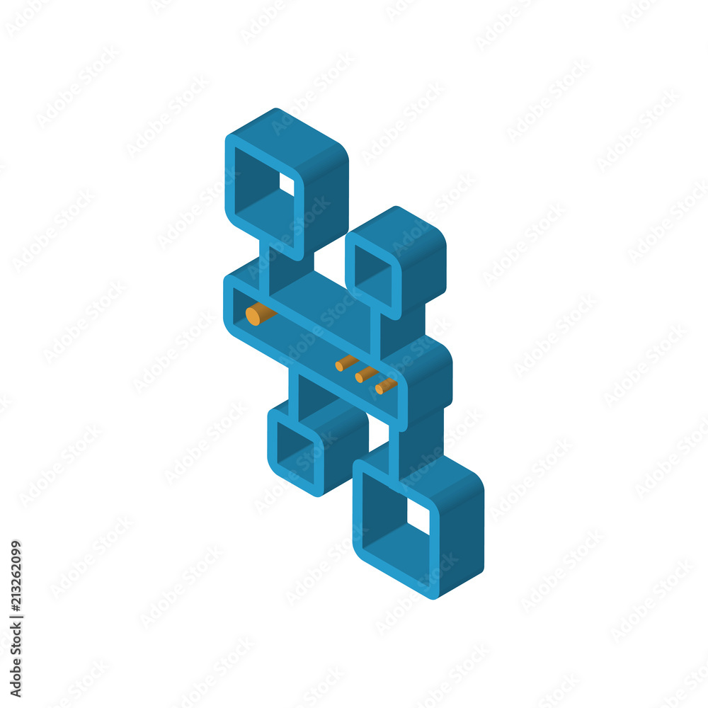 Poster hierarchical structure isometric right top view 3d icon