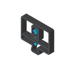 Analytics isometric right top view 3D icon