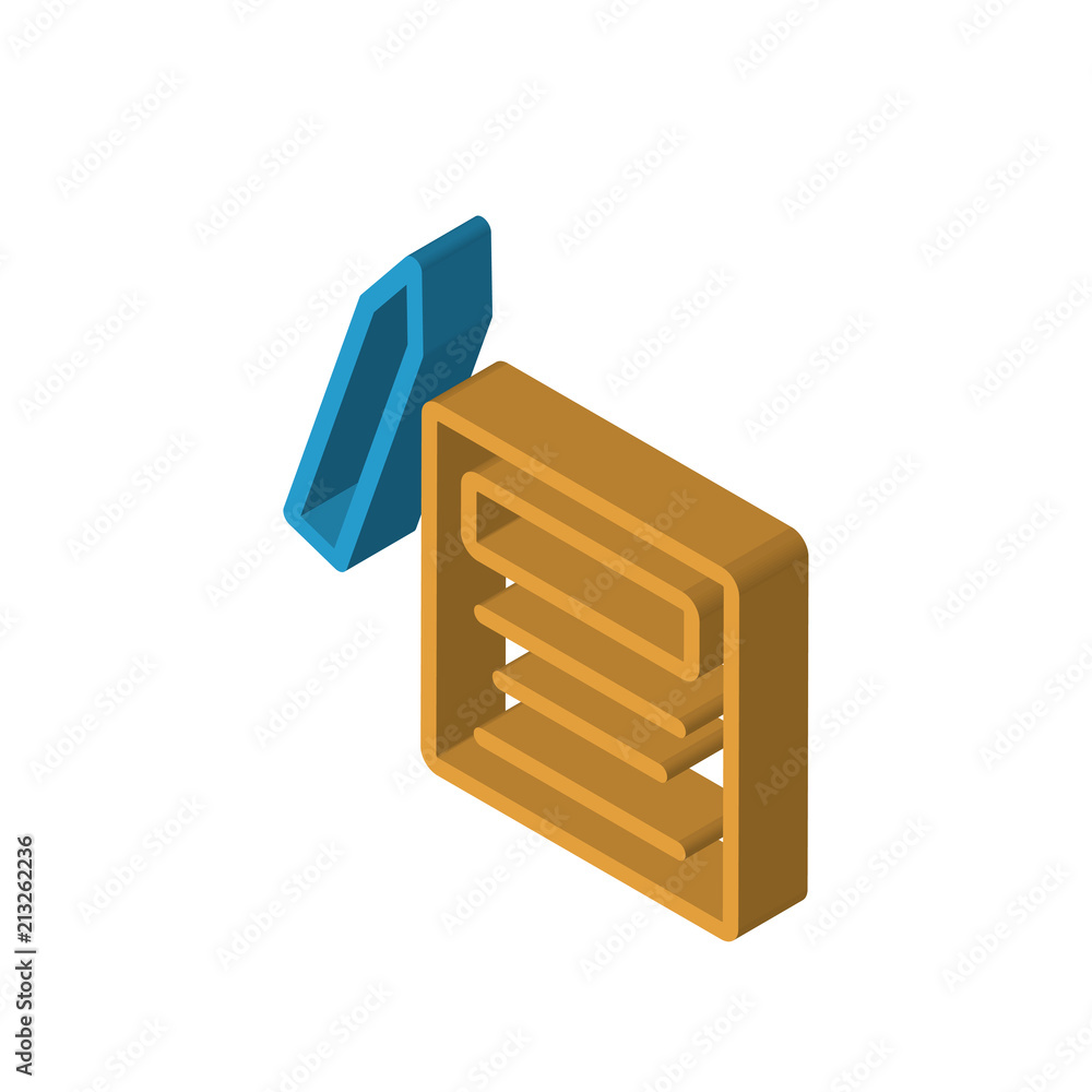 Poster contract isometric right top view 3d icon