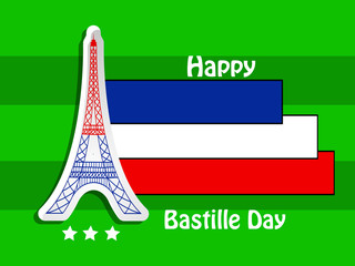 Illustration of background for France Bastille Day