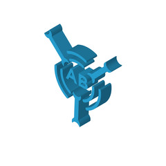 Wrench isometric right top view 3D icon