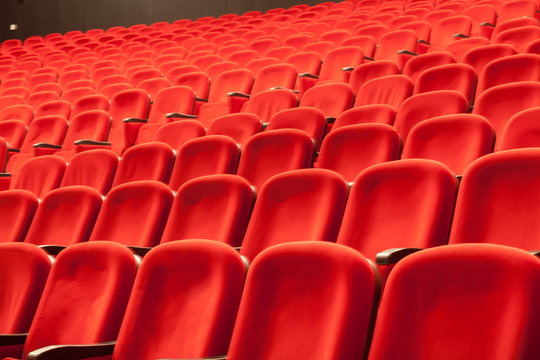 empty red cinema or theatre seats