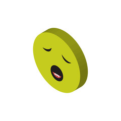 Sad isometric right top view 3D icon