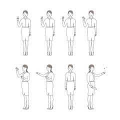 Set of Business woman character design.